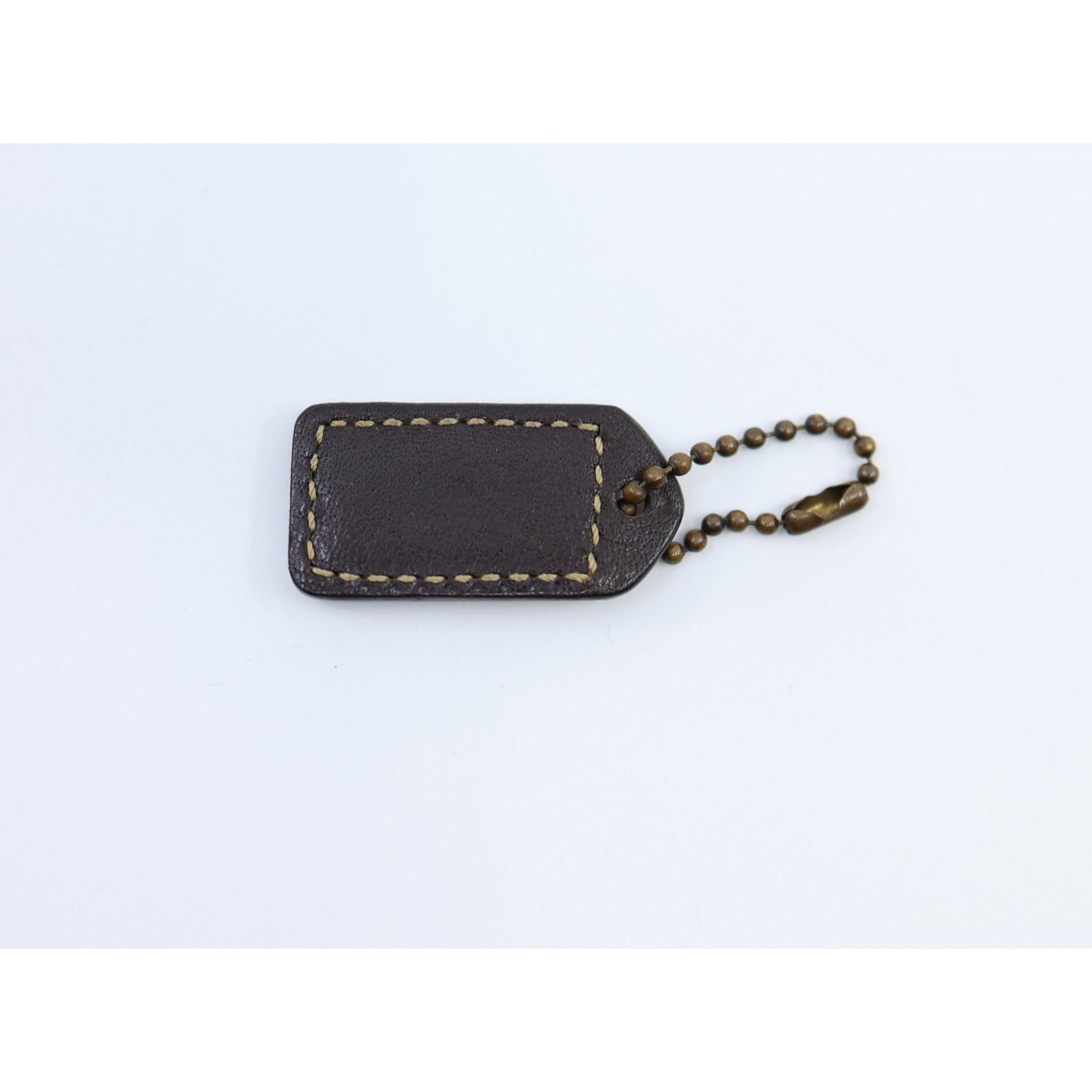 Coach 1.5" Small COACH Brown Leather Brass Hardware Charm Hang Tag Size ONE SIZE - 2 Thumbnail