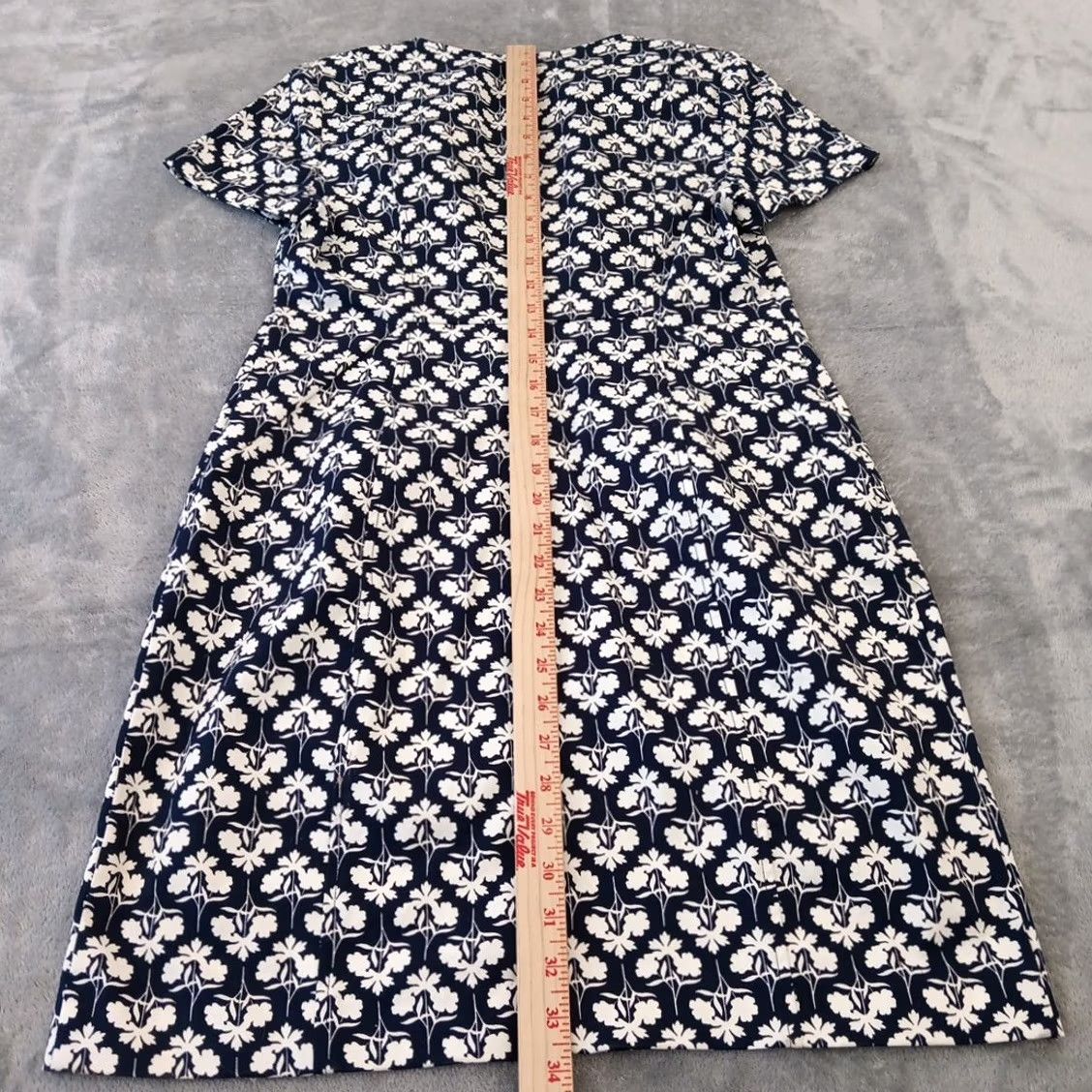 Boden Boden Pencil Dress Blue Floral Short Sleeve V Neck Cotton Blend 8P Petite Women Knee Length Ladies Mens Womens Size 30" / US 8 / IT 44 - 6 Thumbnail