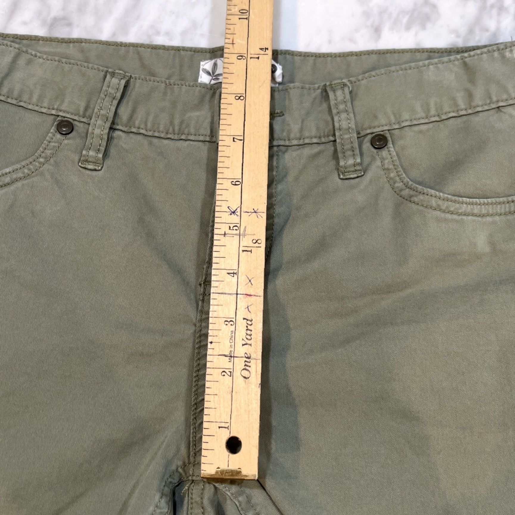 Vintage Carve Designs Women's Shorts Size 2 Sage Green Cut-Off Cotton Spandex Casual Activewear Size 26" / US 2 / IT 38 - 6 Thumbnail