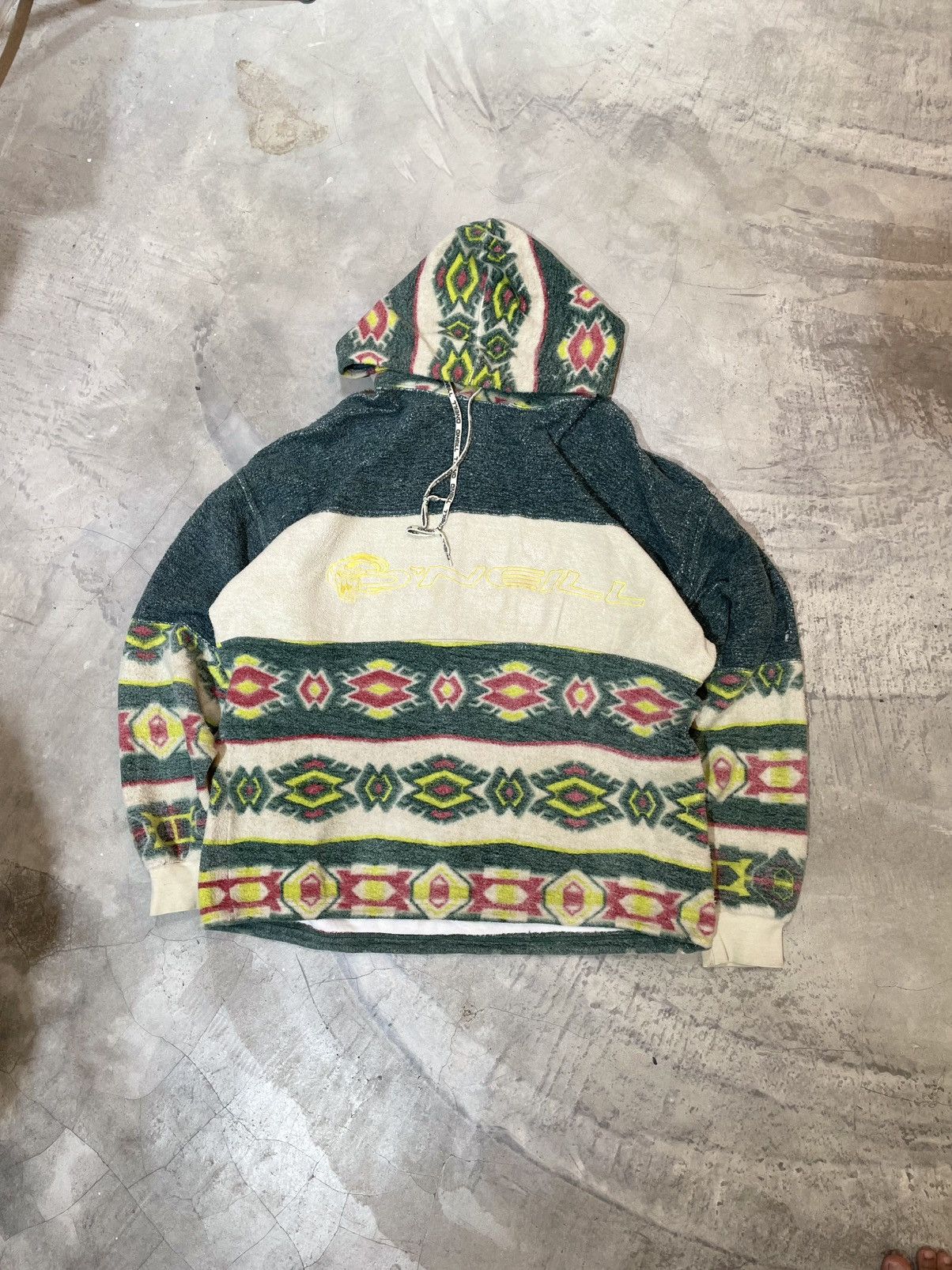 O'Neill Vintage 90s O’Neill Aztec Tribal Fleece Hoodie - XL (P27) Size US L / EU 52-54 / 3 - 5 Thumbnail
