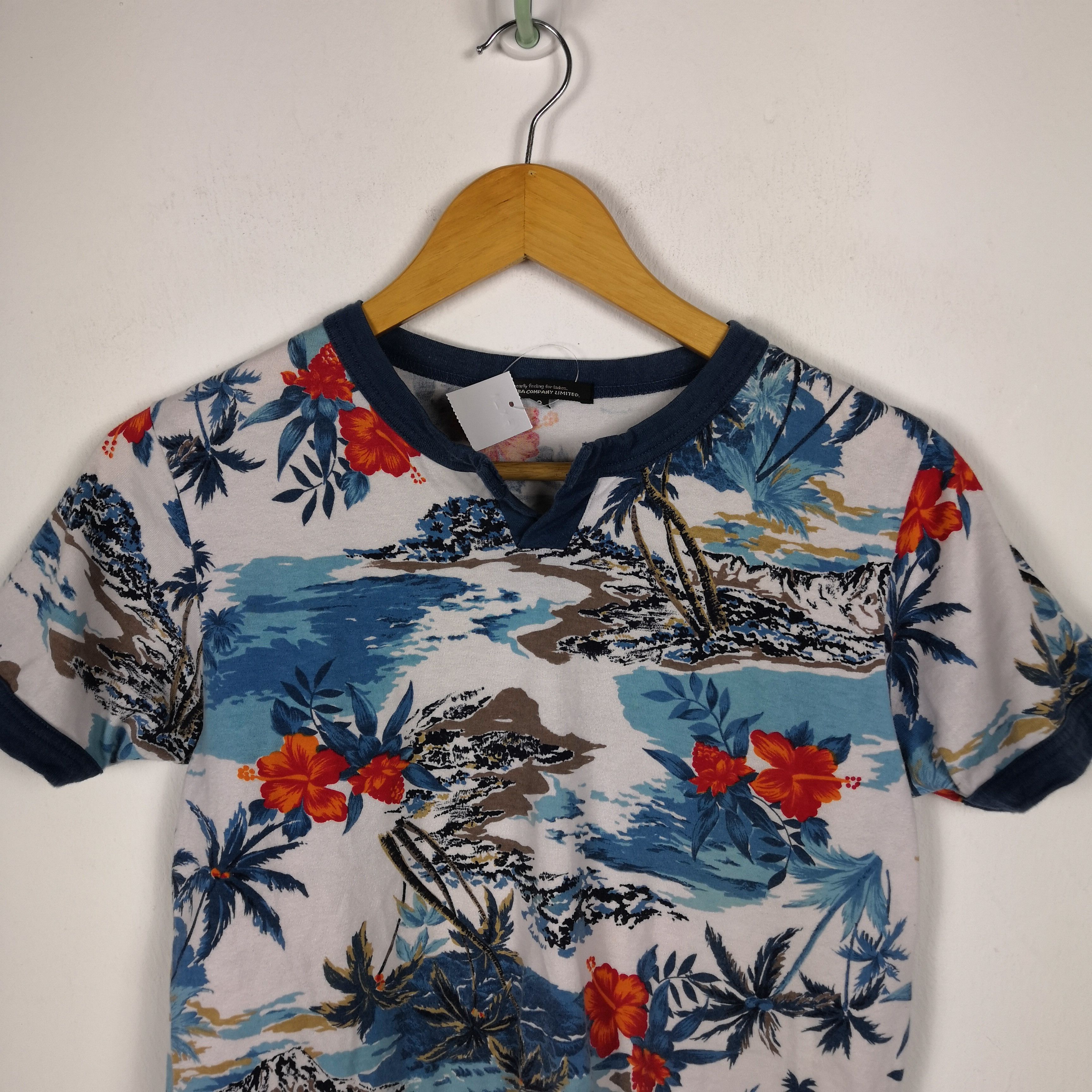 Japanese Brand Vintage Y2K Hawaiian T-Shirt Japanese Over Print Ringer Tee Size S / US 4 / IT 40 - 5 Thumbnail