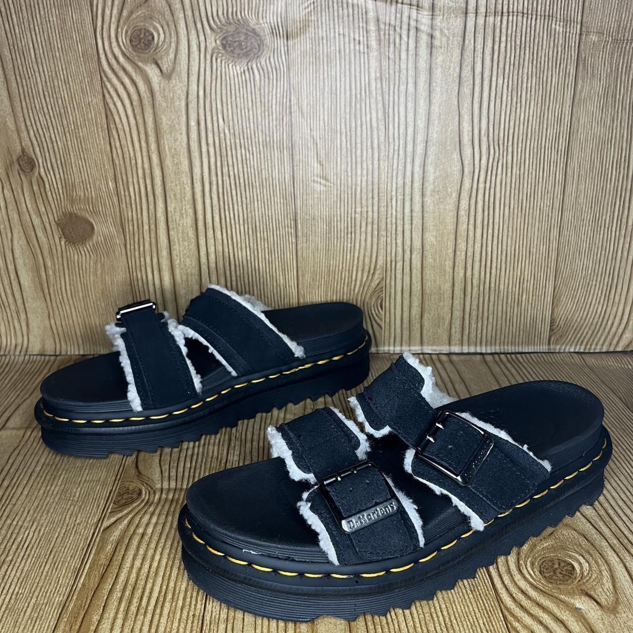 SOLD OUT Dr. Martens Myles fur lined double buckle sandals