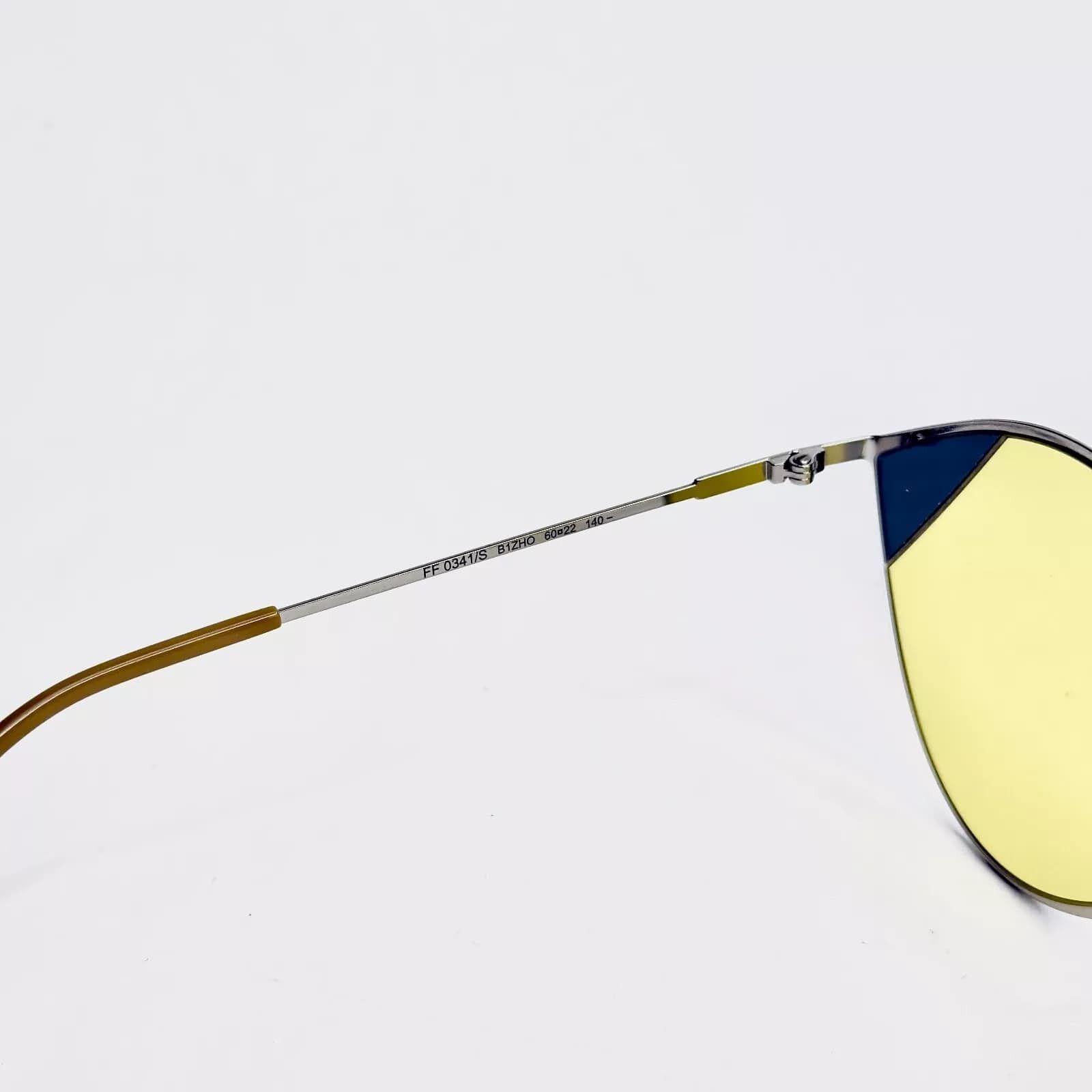 Fendi FENDI 0341 Silver Yellow Geometric Oval Metal Flat FF0341S Size ONE SIZE - 3 Thumbnail