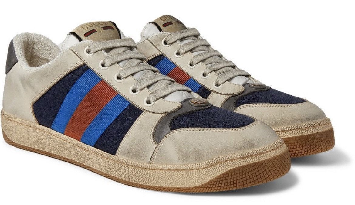 Gucci Gucci distressed sneaker gg Size US 10 / EU 43 - 13 Thumbnail