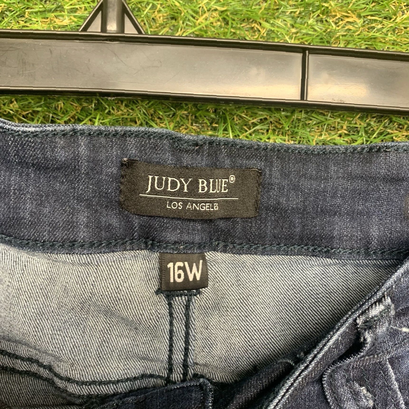 Denime Judy Blue Skinny Jeans Womens 16W Dark Wash Denim High Rise Casual JB8248 SSDK Blue 5-Pocket Stretch Womens Jeans Size 38" / US 16 / IT 52 - 5 Thumbnail