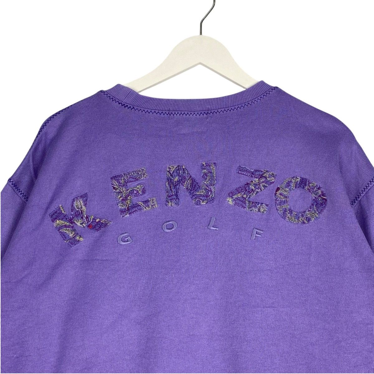 Kenzo × Vintage Vintage Kenzo Embroidered Crewneck Sweatshirt Purple Size L / US 10 / IT 46 - 11 Thumbnail
