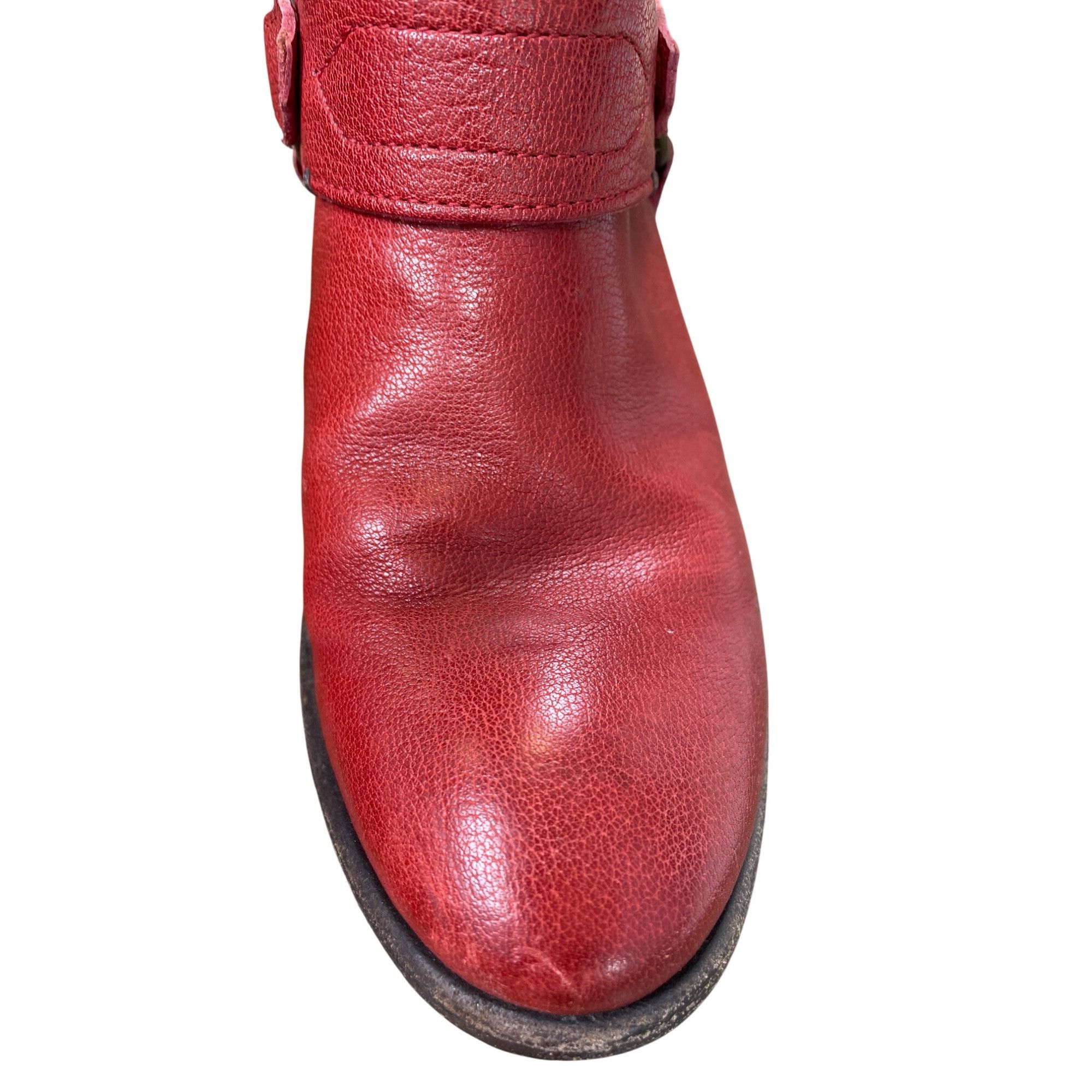 Frye Frye Vintage womans Leather Red Harness Mules Booties shoes Size US 7 / IT 37 - 11 Thumbnail