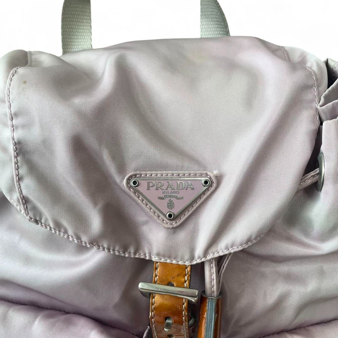 Prada Prada - Pink Leather Nylon Rucksack Backpack Triangle Logo Size ONE SIZE - 9 Thumbnail