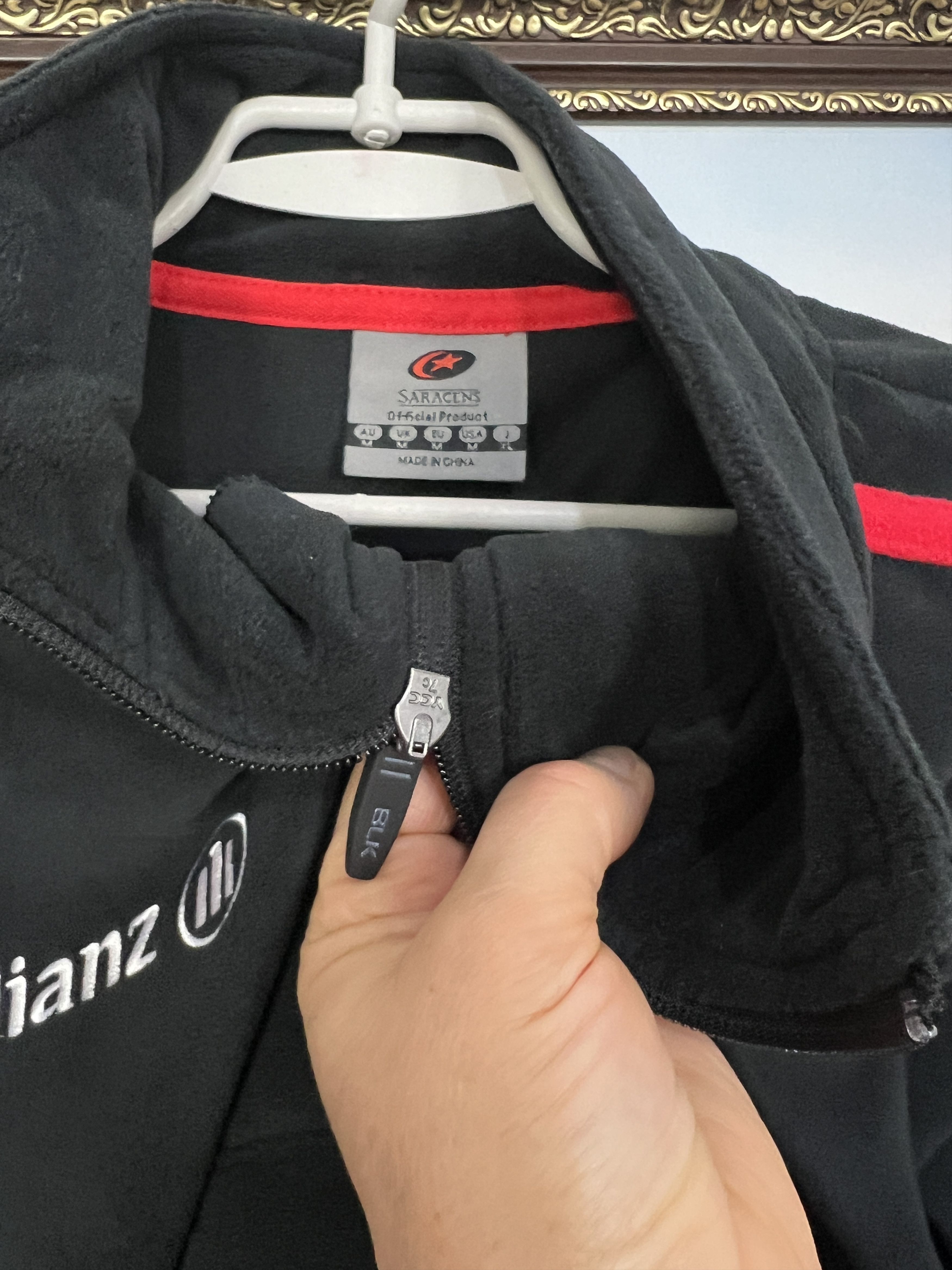Vintage BLK Saracens Rugby Union Fleece Jacket Track Top Rare Hype Size US M / EU 48-50 / 2 - 4 Thumbnail