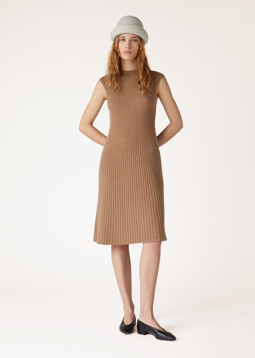 Loro Piana o1srvl11e0825 FAO5744 Cervatto Midi Dress in Brown Size L / US 10 / IT 46 - 3 Thumbnail