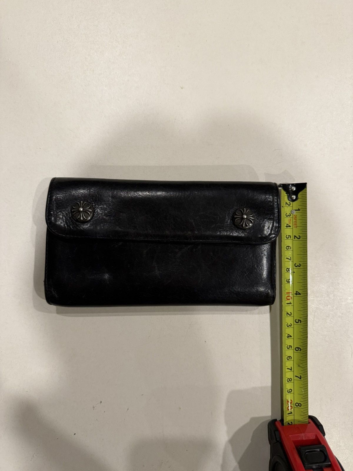 Chrome Hearts Chrome Hearts Wave Wallet Black Leather Silver Cross Balls Size ONE SIZE - 17 Thumbnail