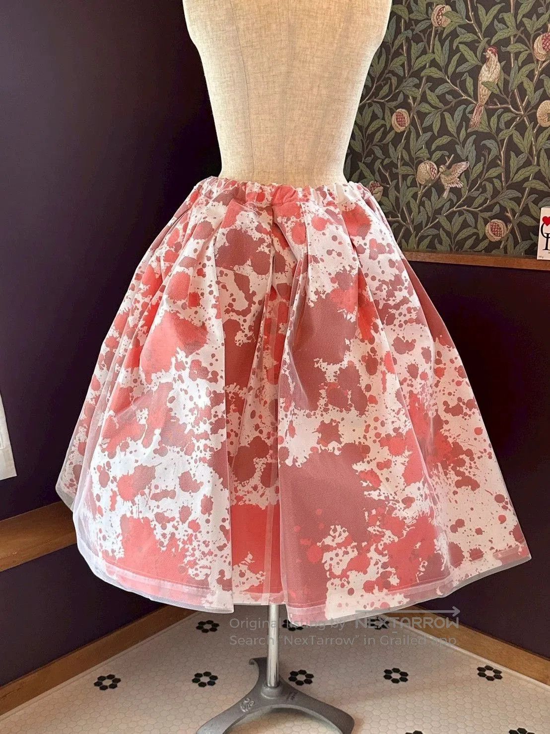 Comme des Garcons Comme des Garçons Mesh Ink Print Skirt. Size US 26 / EU 42 - 2 Thumbnail