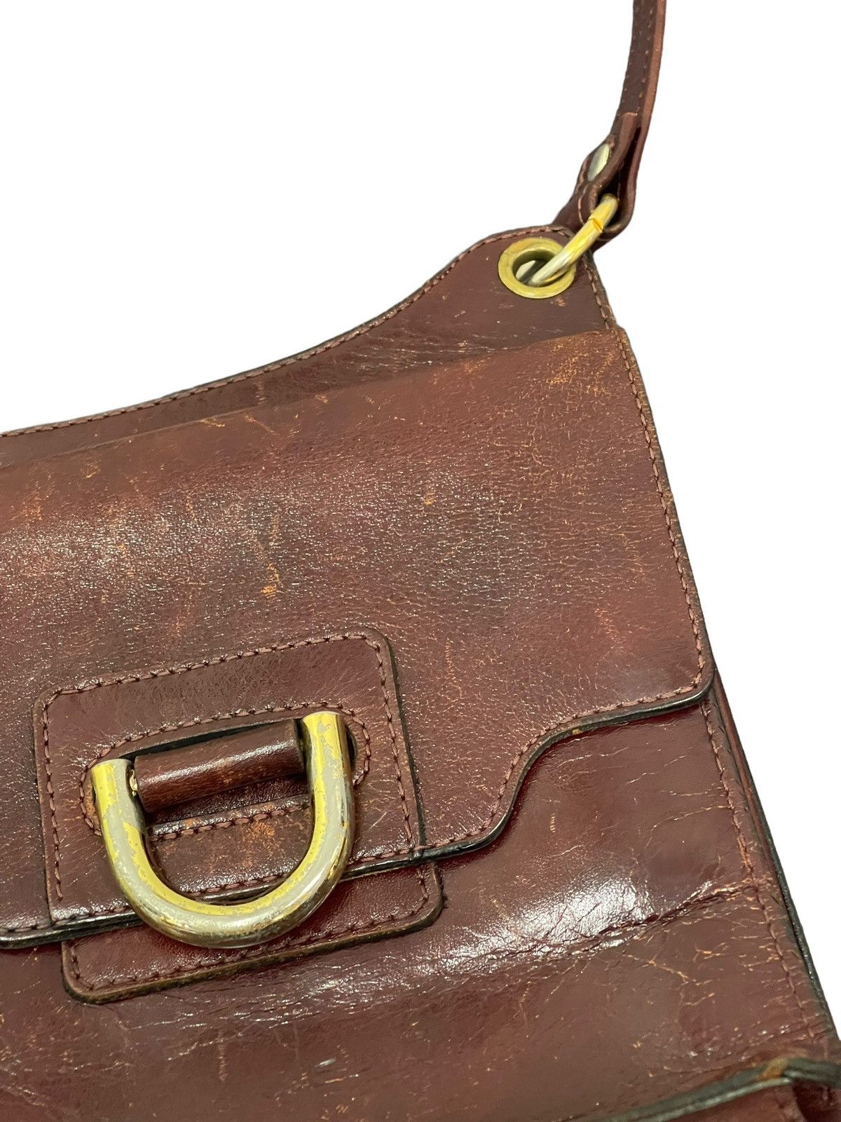 Genuine Leather Full Leather Patina Vtg Unknown Japan Bag Cross Body 1🟩 Size ONE SIZE - 11 Thumbnail