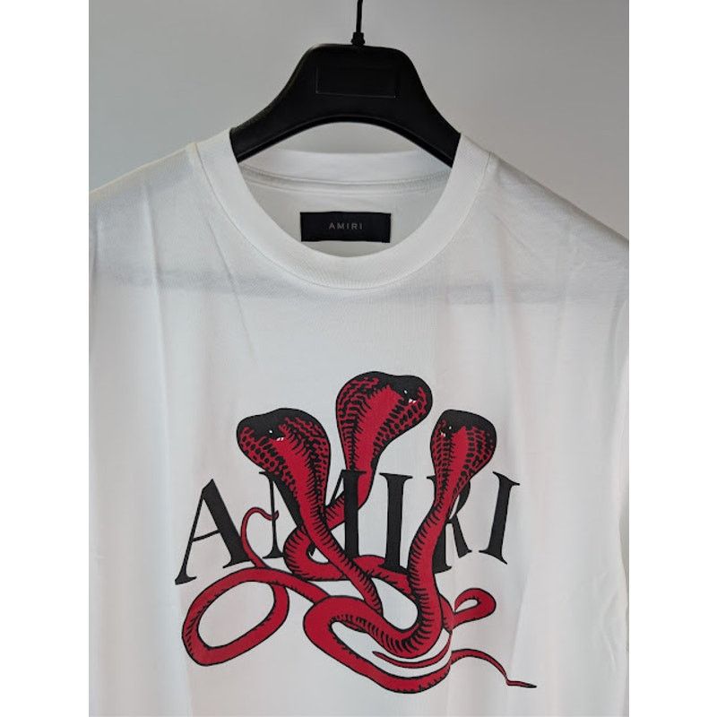 Amiri o1rshd1 Q:2 / Poison Snake Graphic Print T-Shirt White / Red Size US M / EU 48-50 / 2 - 7 Thumbnail