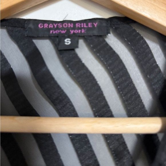 Other Grayson Riley Black Sheer Striped Dress w Slip – Sz S Size S / US 4 / IT 40 - 7 Thumbnail