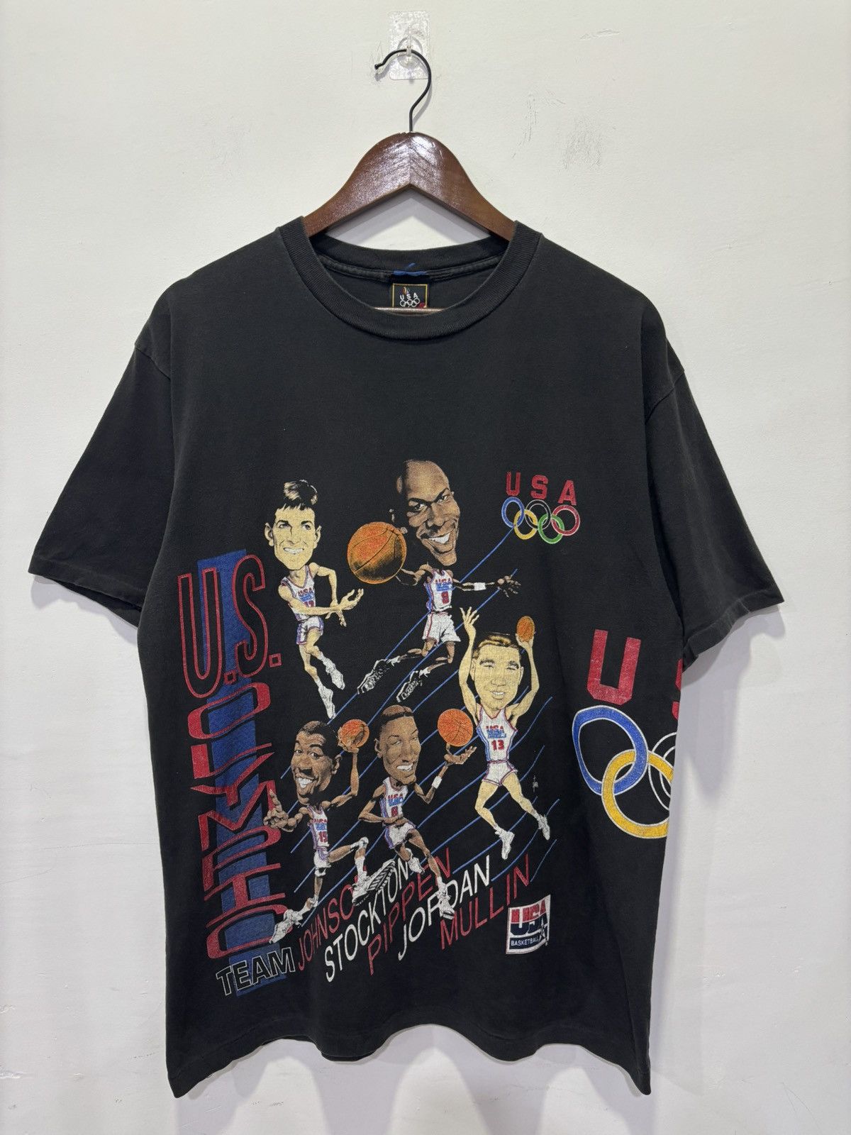 Vintage 1992 Olympic Dream Team USA AOP Jordan Pippen Tshirt