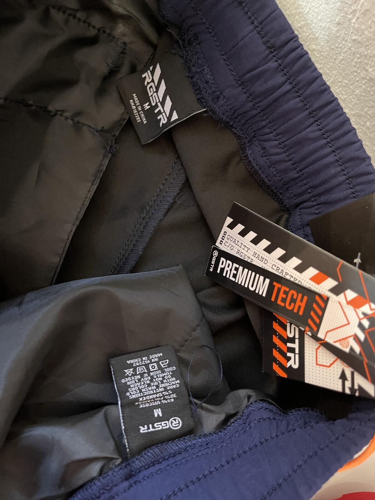 Restricted RGSTR Men's Navy Blue Cargo Shorts with Orange Creative Dept Size US 32 / EU 48 - 3 Thumbnail