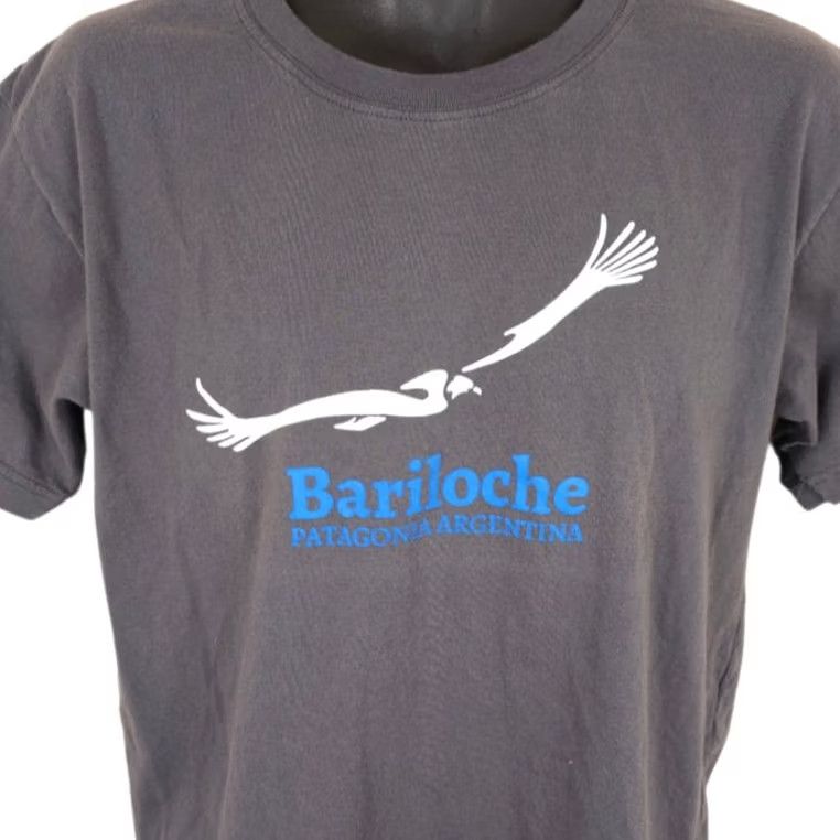 Vintage Bariloche T Shirt Mens L Gray Patagonia Argentina Travel Destination Graphic Tee Regular Cotton Crew Neck Short Sleeve Mens Size US L / EU 52-54 / 3 - 2 Thumbnail