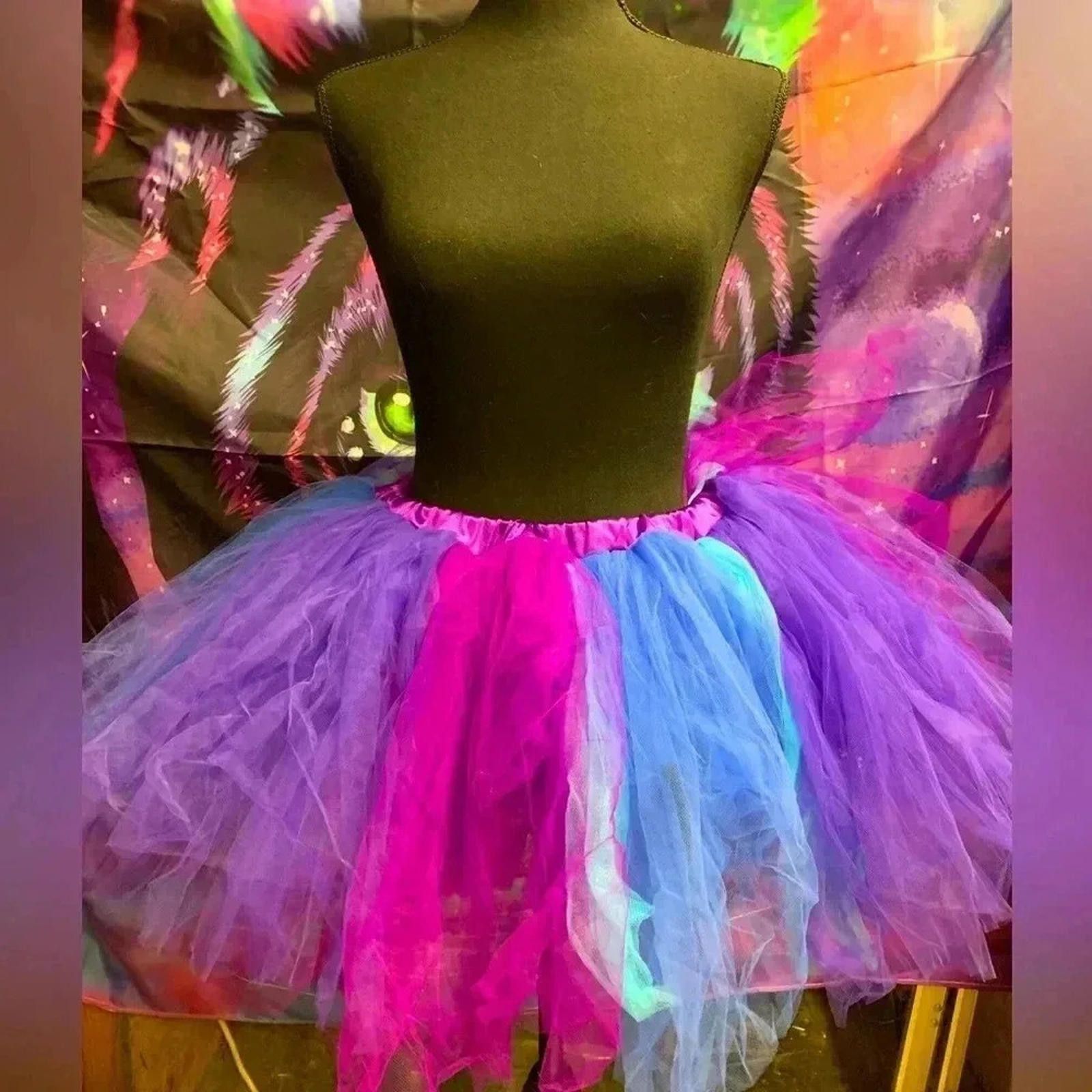 Designer Tutu petticoat purple blue Size 28" / US 6 / IT 42 - 1 Thumbnail