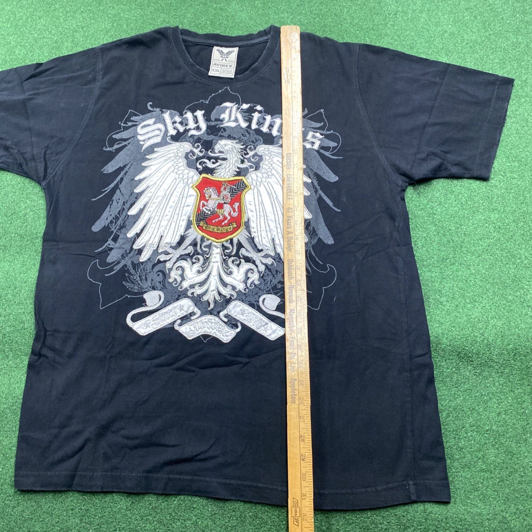 Avirex VINTAGE Avirex Shirt Mens 2XL Black 90S Y2K Sky Kings Emo Grunge Punk Baggy Tee Size US XXL / EU 58 / 5 - 4 Thumbnail
