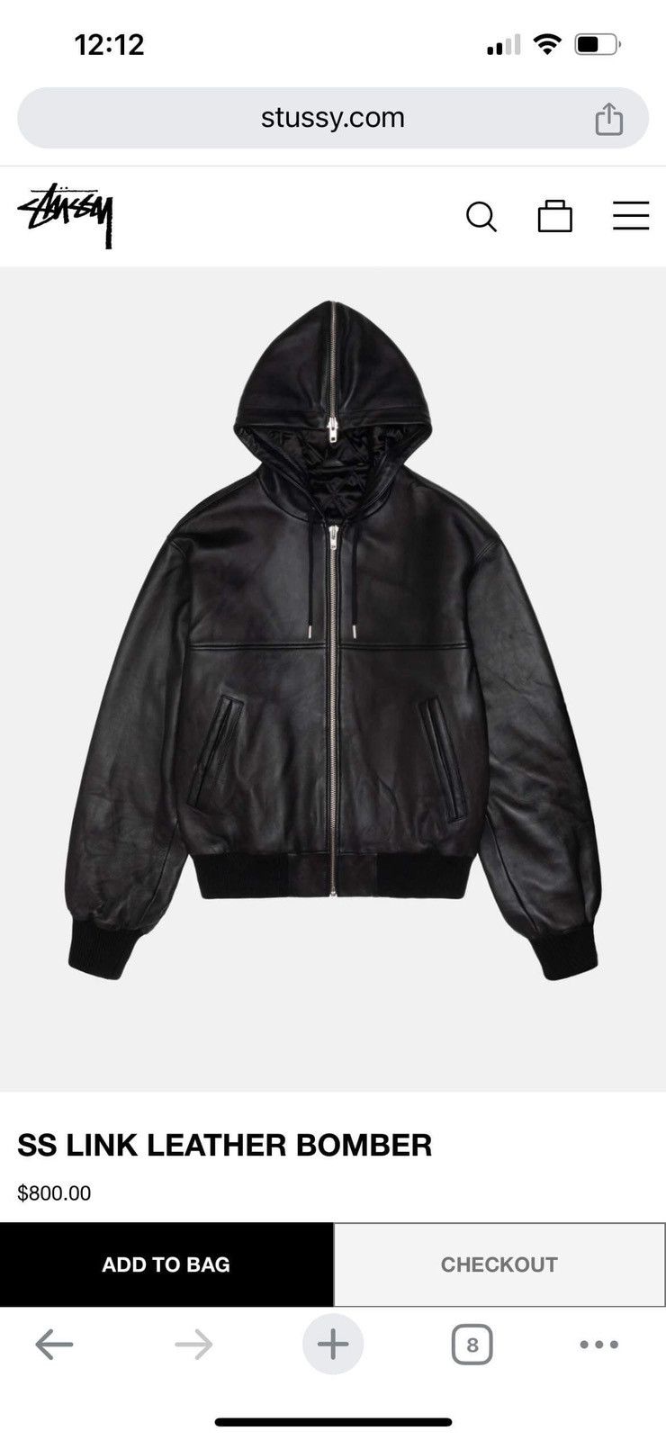 00s stussy deluxe ss link MA-1 BLK M-