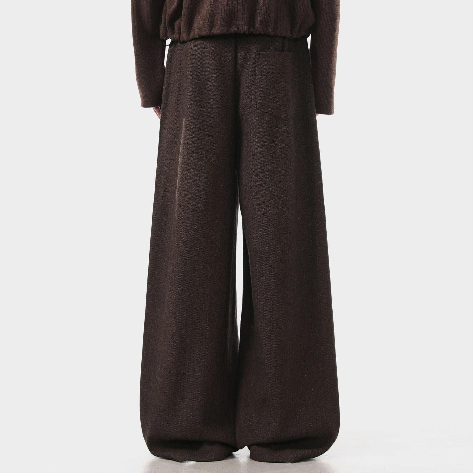 Vintage Gray Wide Leg Wool Pants, Loose Fit Trousers Size US 32 / EU 48 - 4 Thumbnail