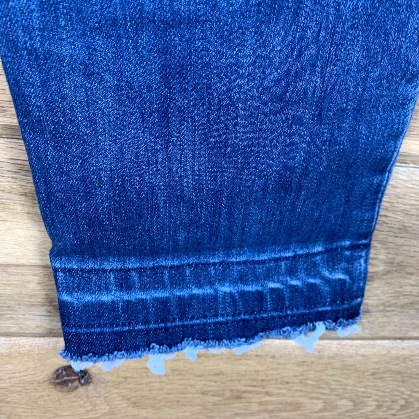 Denime Indigo Jeans Womens Patchwork Ankle Indigo Thread 10 Blue Denim 5-Pocket Zipper Button Rise Mid Fall Spring Summer Winter Classic Fit Womens Size 32" / US 10 / IT 46 - 5 Thumbnail
