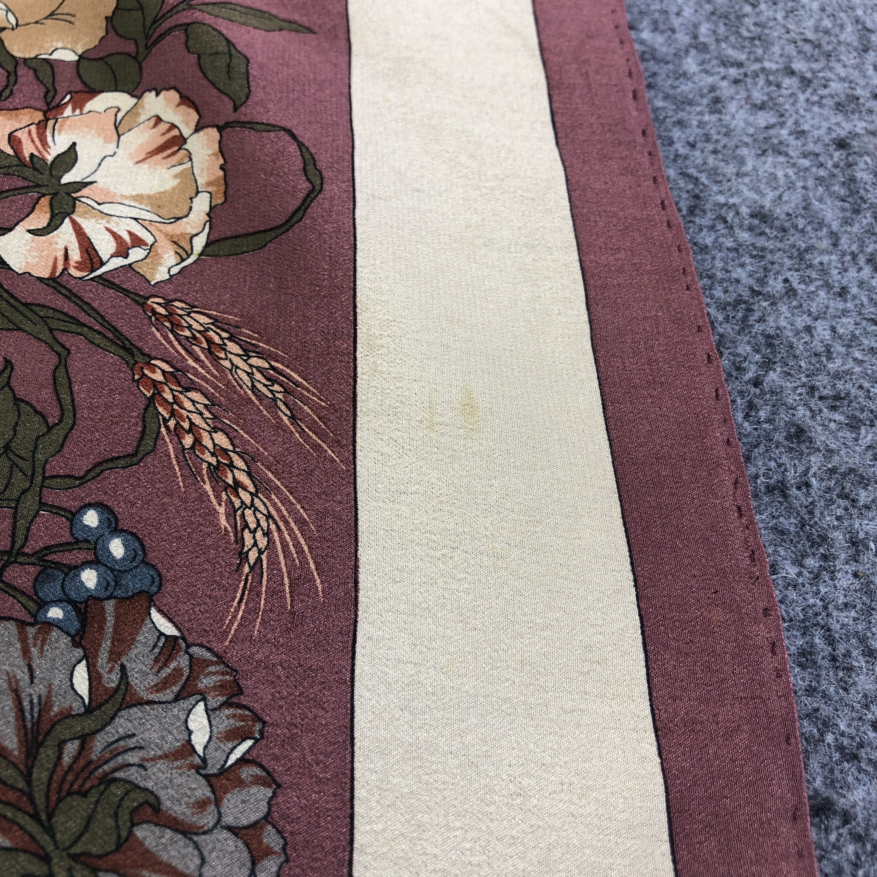 Vintage Belle Mariee Floral Hand Rolled Silk Scarf M968 Size ONE SIZE - 13 Thumbnail