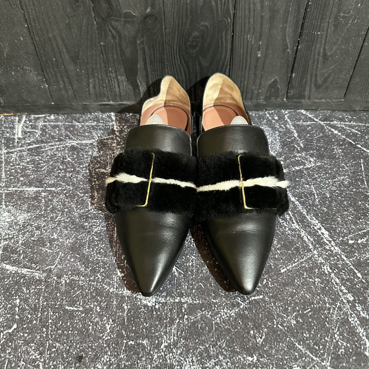 Bally BALLY HAMELIA - Women’s Leather/Fur Flats Mules 38.5 size Size US 8.5 / IT 38.5 - 6 Thumbnail