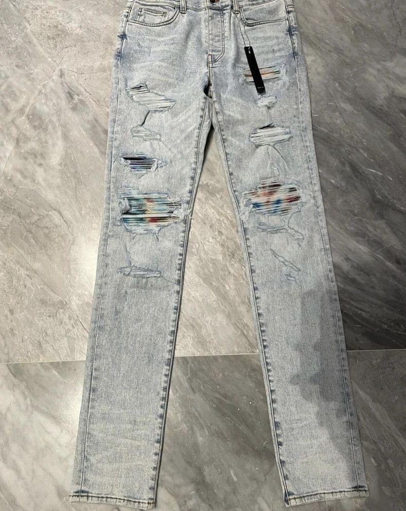 Amiri Amiri colorful patchwork art blue jeans Size US 33 - 1 Thumbnail