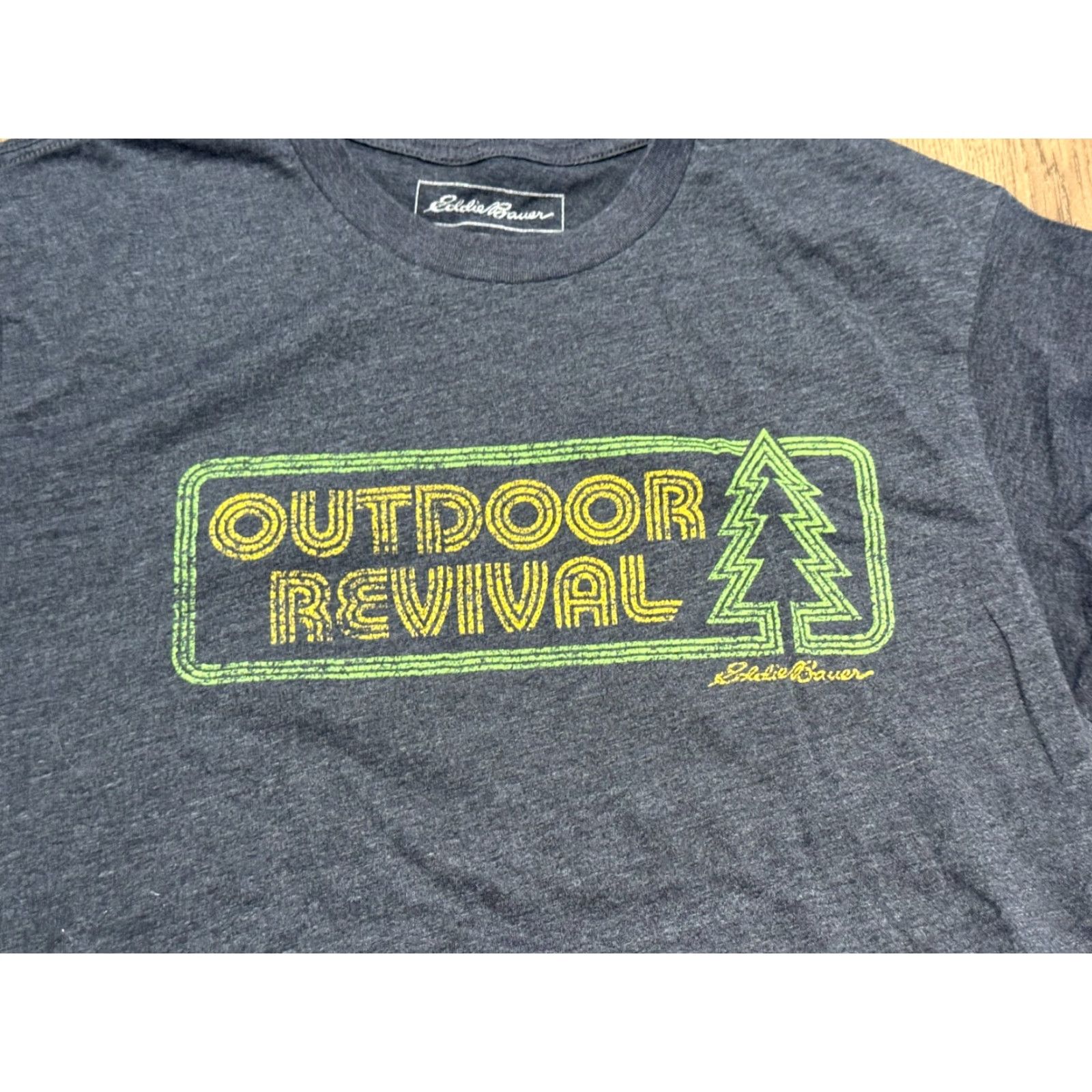Eddie Bauer VINTAGE Eddie Bauer Shirt Men Small Gray Green Yellow "Outdoor Revival" Graphic Size US S / EU 44-46 / 1 - 5 Thumbnail