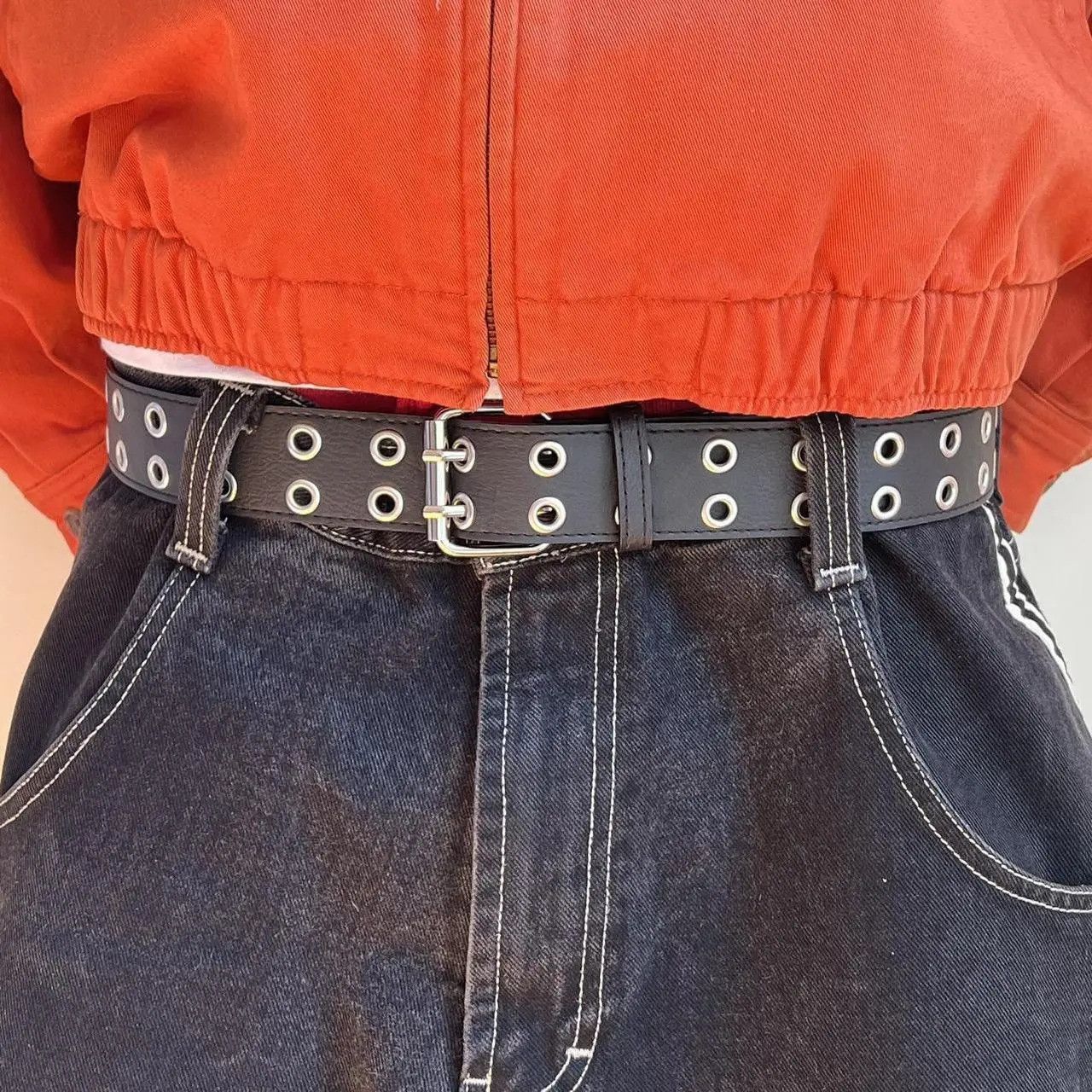 Cowboy Equipment y2k style round studded vegan leather grunge belt Size ONE SIZE - 1 Thumbnail