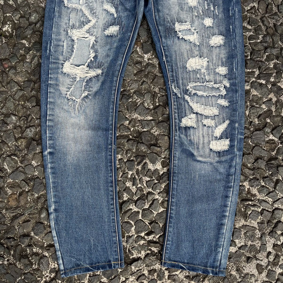 RRL Ralph Lauren Vintage Double RL Cut 528 Slim Boot Distressed Denim Size US 31 - 3 Thumbnail