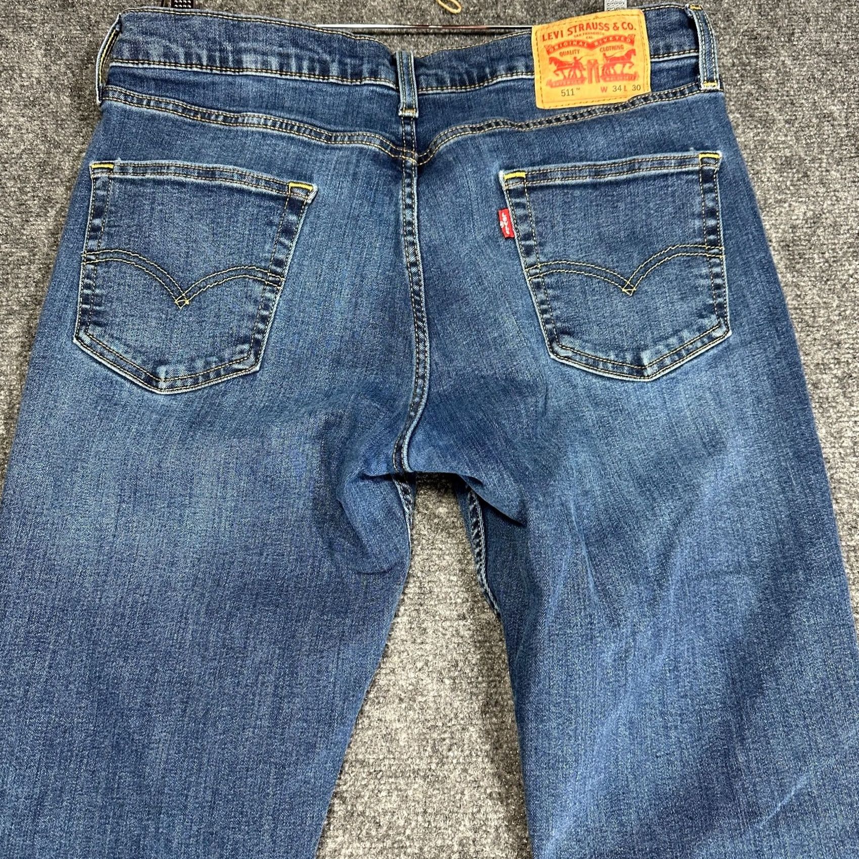 Levi's Levi's 511 Jeans Mens 34 Slim Straight Mid Wash 5-Pocket Denim Cotton Blend Zip Jeans Levis 511 Mens Size 34 Blue Size US 34 / EU 50 - 7 Thumbnail