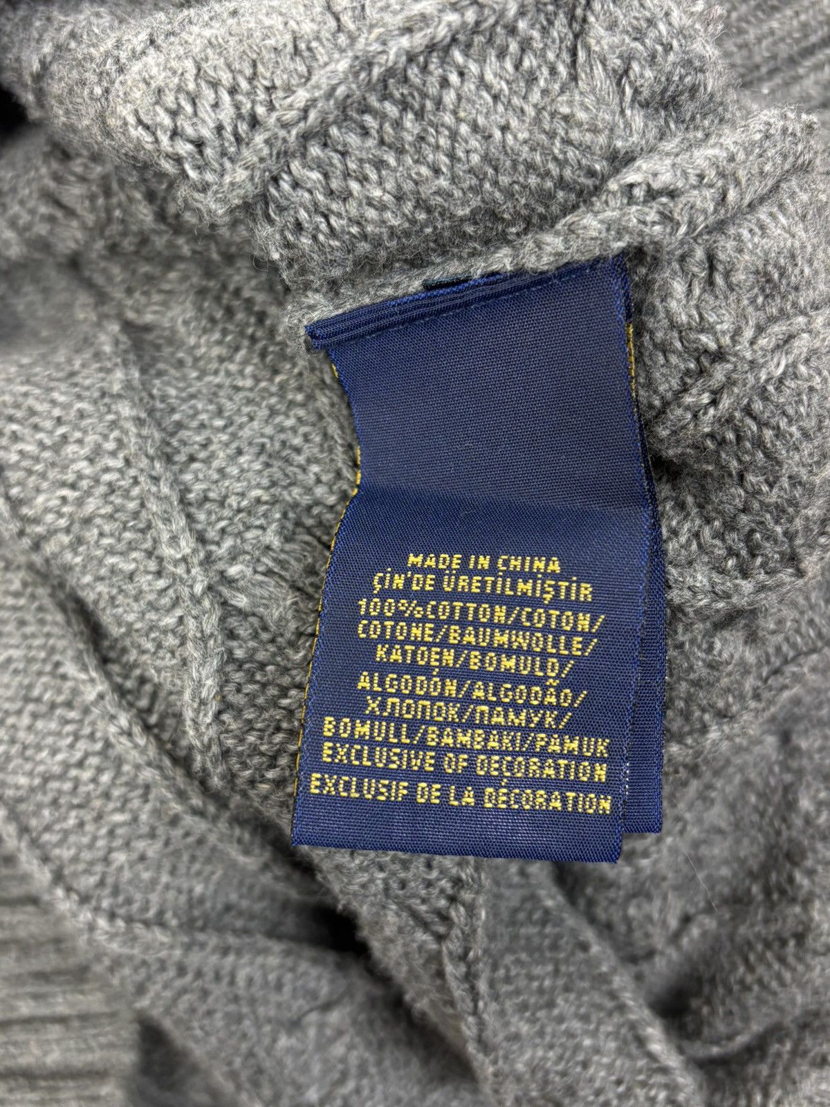 Polo Ralph Lauren Polo By Ralph Lauren Iconic Cable Knit Sweater Grey Size L Size US L / EU 52-54 / 3 - 8 Thumbnail