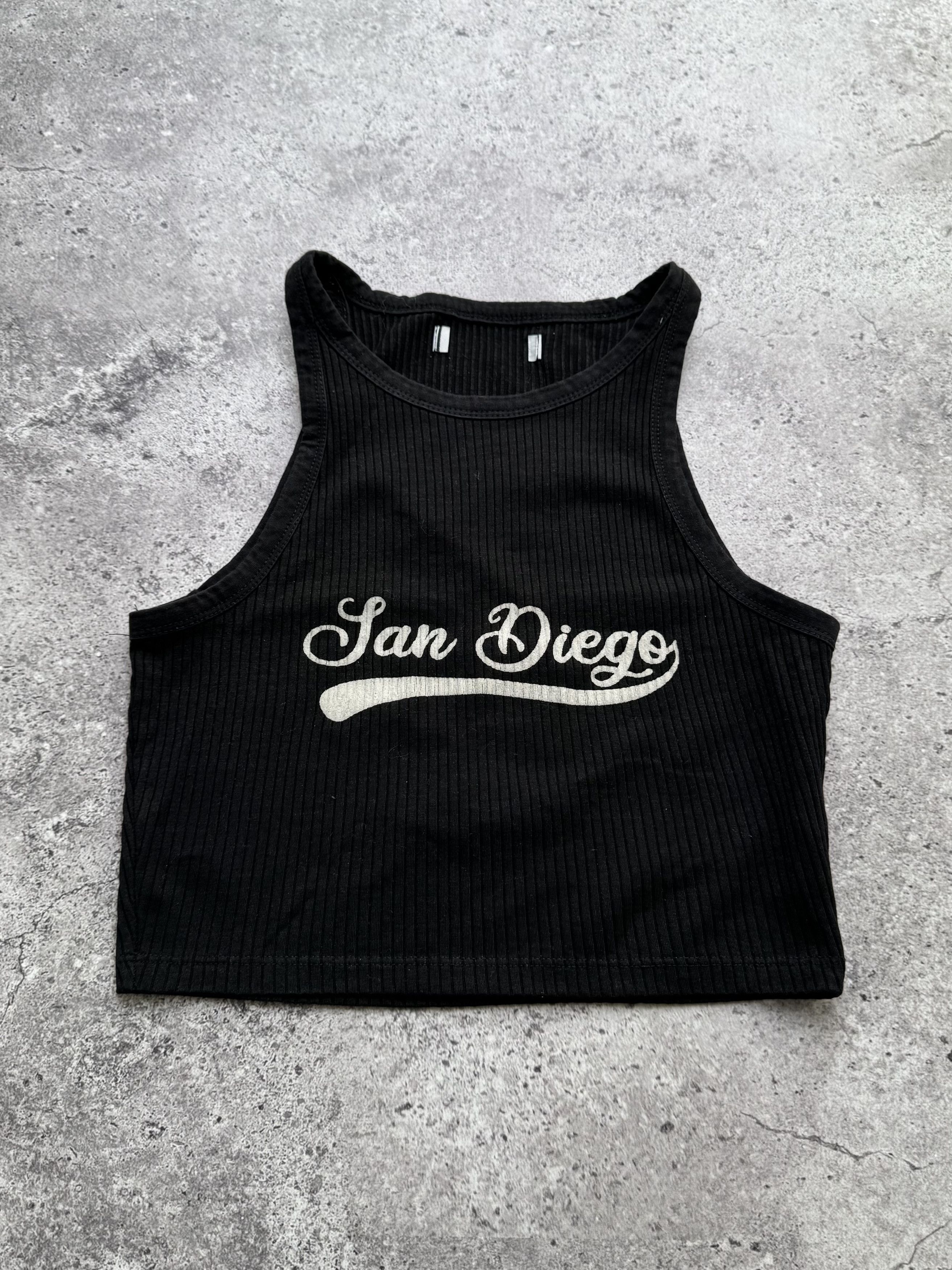 Vintage Vintage Ribbed Tank San Diego Graphic Y2K Streetwear (E8) Size XS / US 0-2 / IT 36-38 - 1 Thumbnail