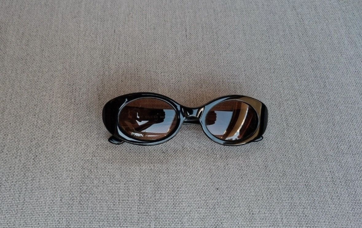 Gucci Gucci GG 2438/S Archive Oval Sunglasses Black Size ONE SIZE - 4 Thumbnail