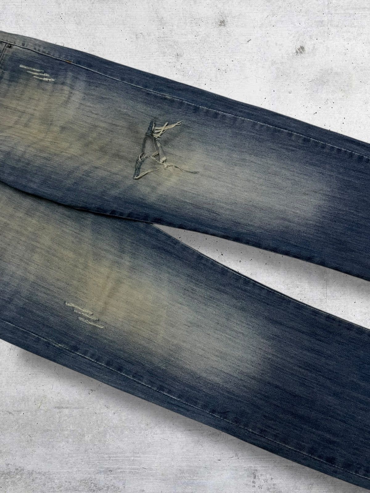 Japanese Brand VINTAGE REPUBLICA MIX DESIGNER JAPAN MUDWASH RIPPED DENIM Size US 31 - 6 Thumbnail