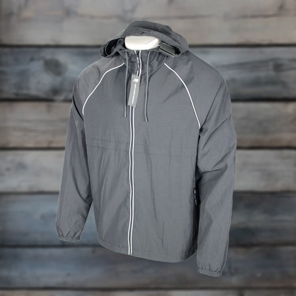 New Balance New Balance Men's Full Zip Hooded Jacket Wind Water Resistant XL Gray Size US XL / EU 56 / 4 - 1 Thumbnail