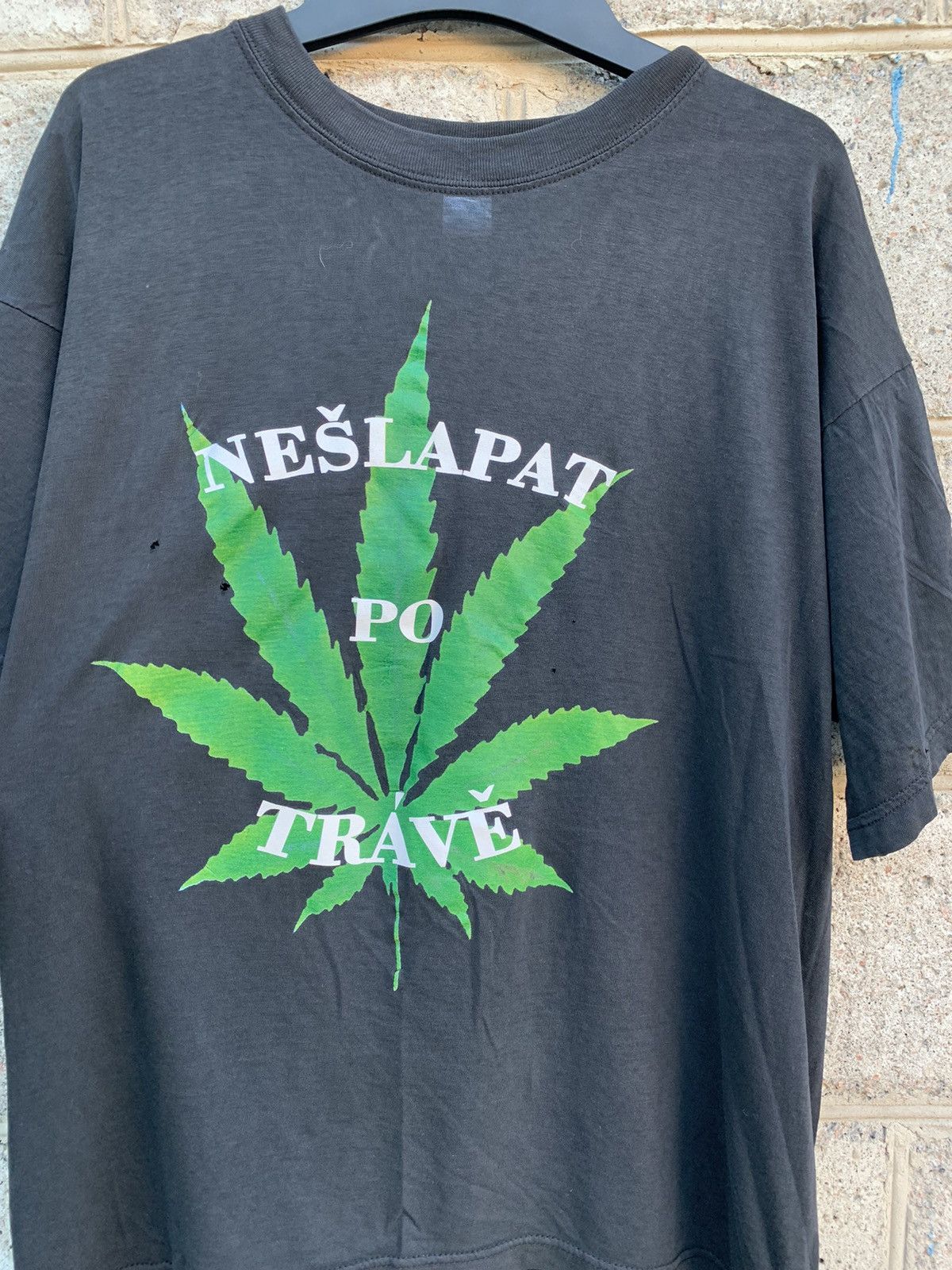Japanese Brand × Vintage Vintage 90s Marijuana Weed Humor tee streetwear T shirt Size US XL / EU 56 / 4 - 2 Thumbnail