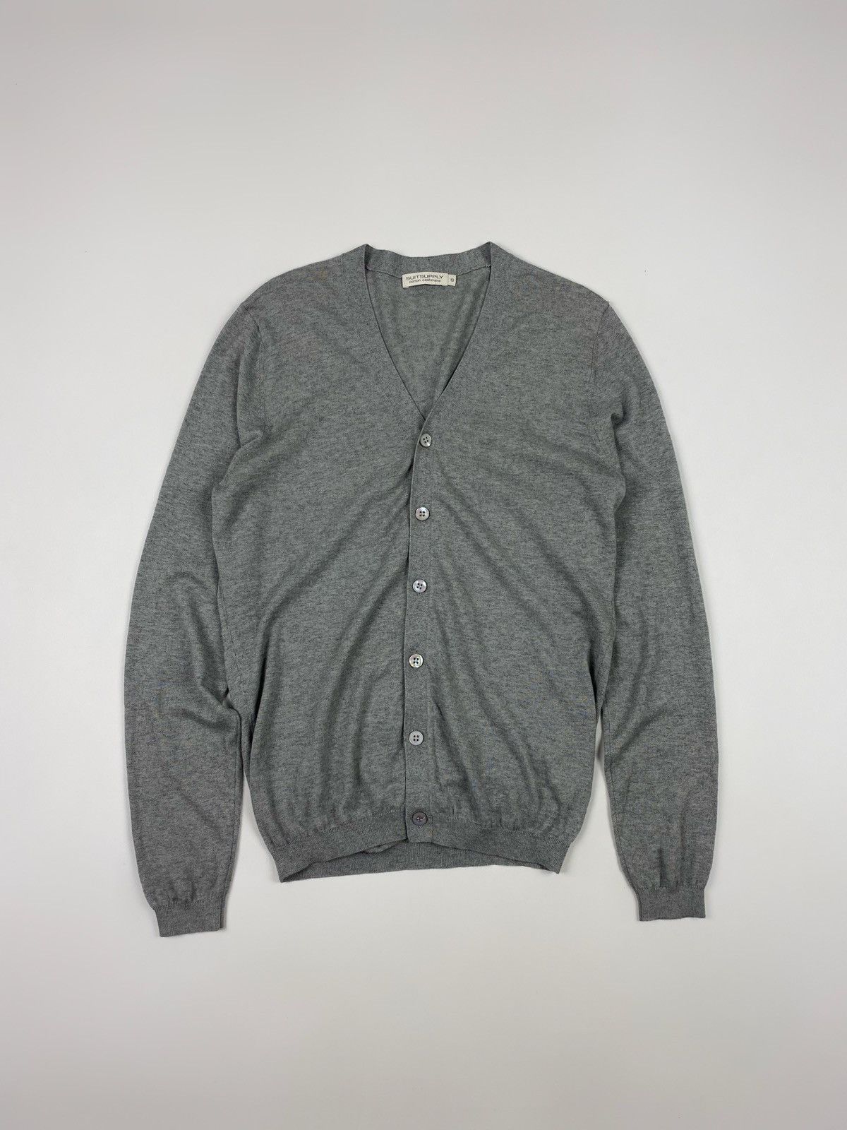 Suitsupply Suitsupply Cotton Cashmere Gray Cardigan Size US S / EU 44-46 / 1 - 1 Thumbnail