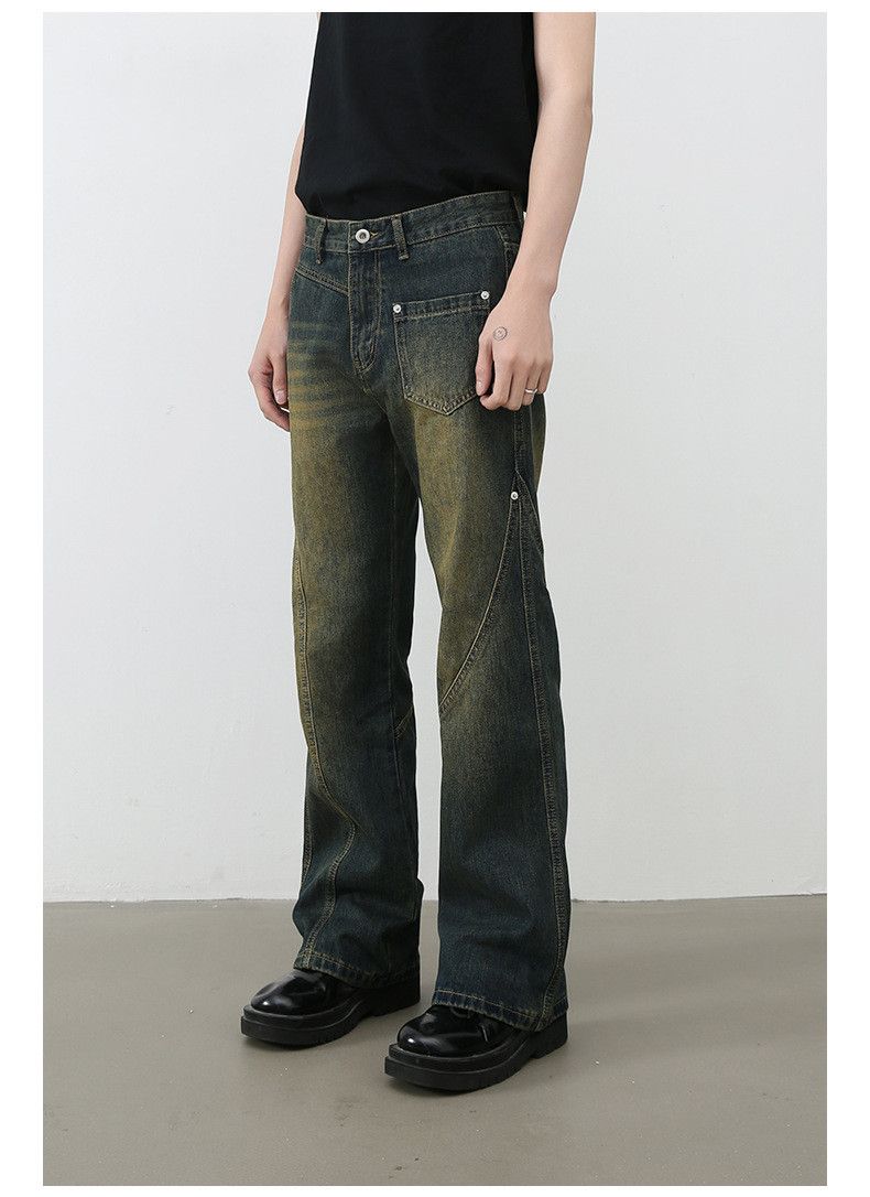 Vintage American retro washed distressed flared jeans for men Size US 32 / EU 48 - 5 Thumbnail