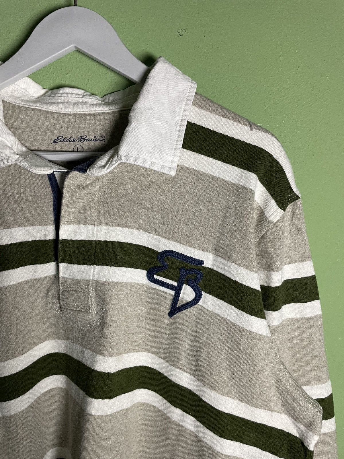 Eddie Bauer × Edition Japan × Vintage Vintage Eddie Bauer Stripe Polo Rugby Shirt Size US XL / EU 56 / 4 - 2 Thumbnail