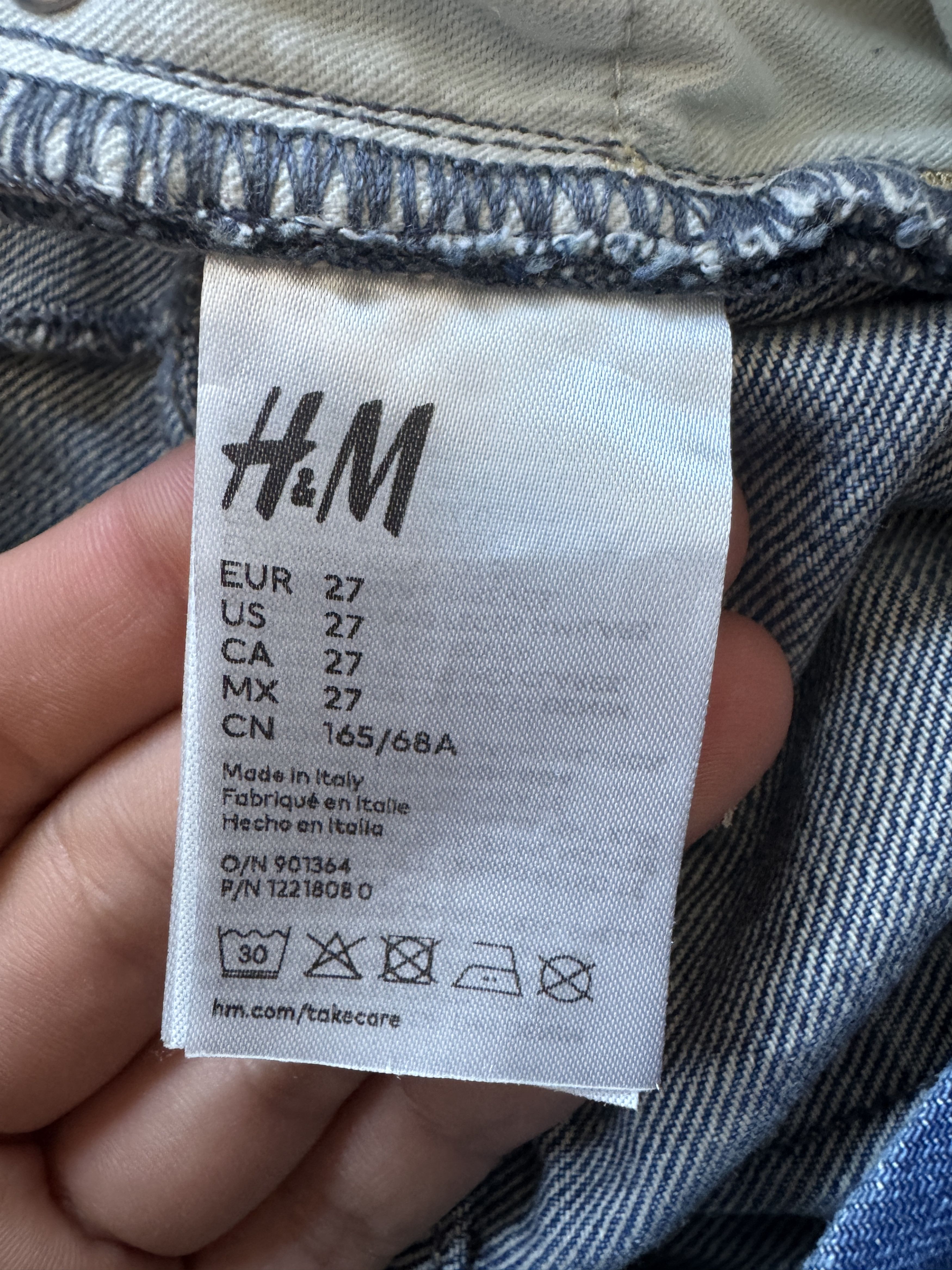 H&M × Jean-Michel Basquiat × Who Decides War Distressed rhinestone graphic jeans Size US 27 - 18 Thumbnail