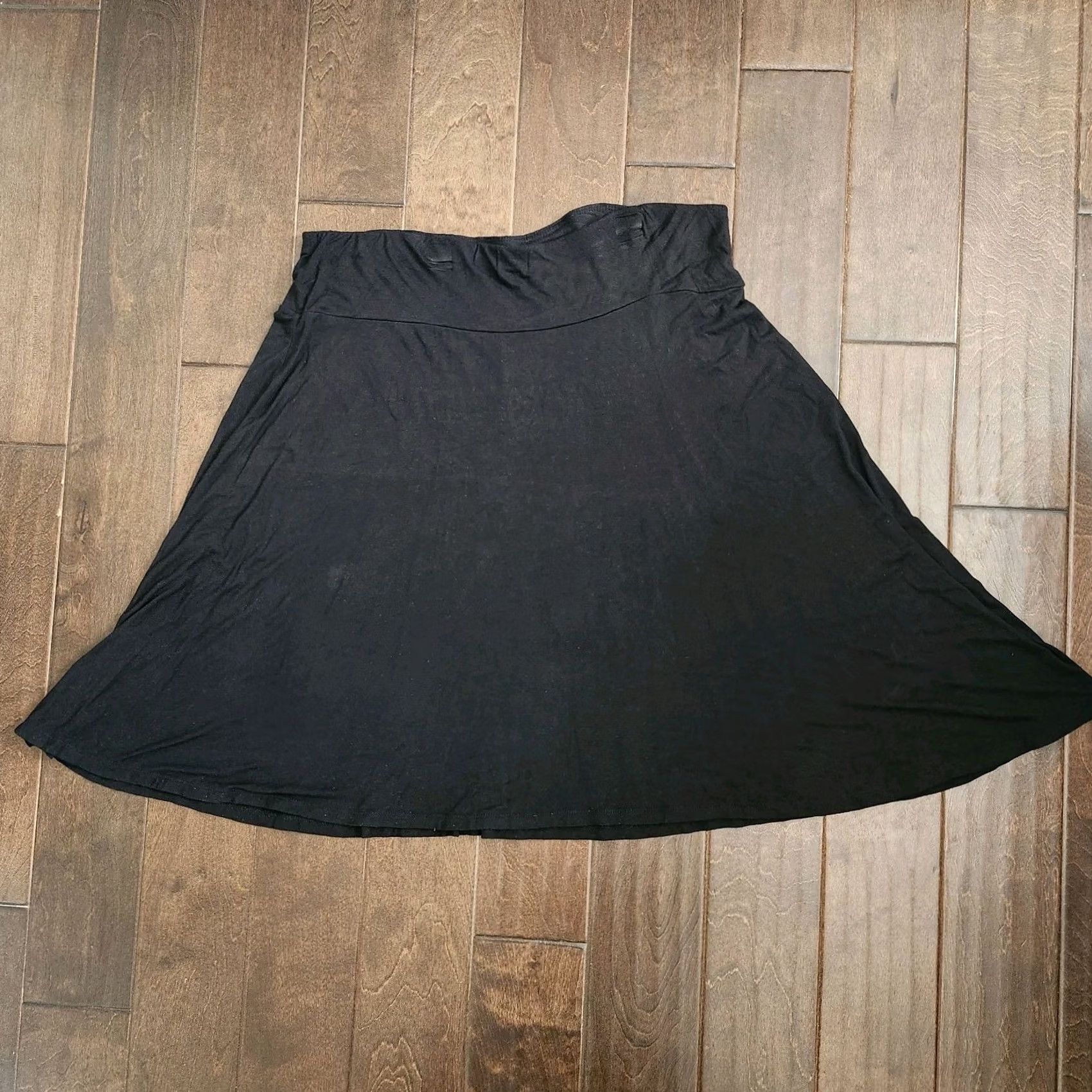 Avenue Avenue Black Pull On Skirt Womens 14/16 Stretch Rayon Spandex Casual Size 36" / US 14 / IT 50 - 2 Thumbnail