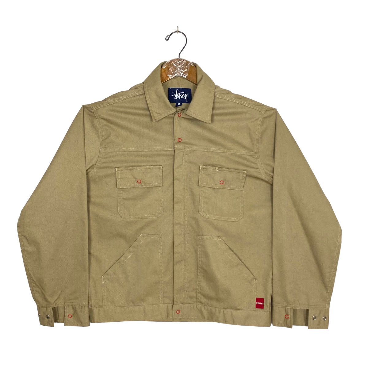 Stussy Rare‼️ Vintage Stussy Khaki Snap Button Shirt Made in Usa Size US S / EU 44-46 / 1 - 1 Thumbnail