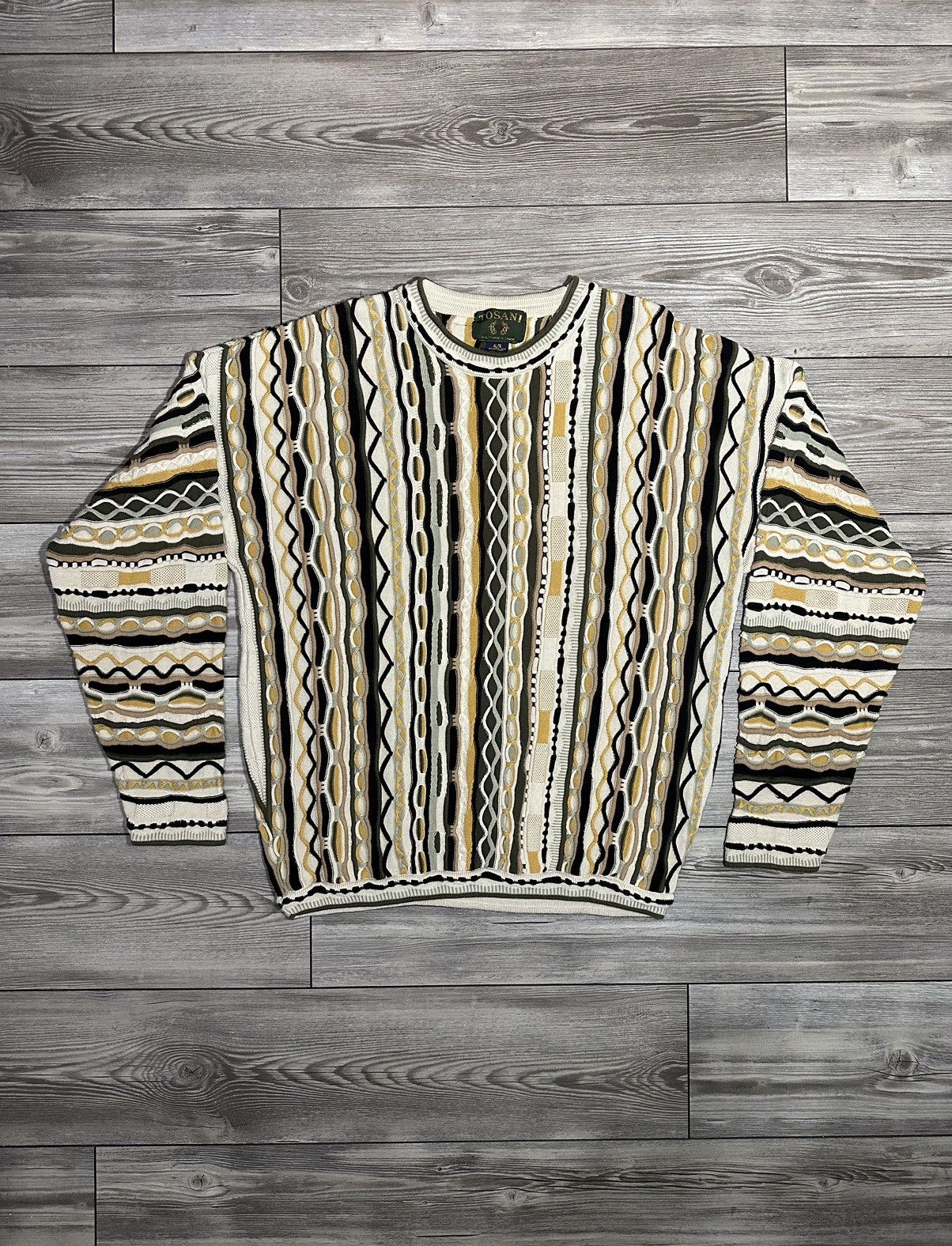 Vintage Vintage Tosani Coogi Style Knit Sweater Size US XL / EU 56 / 4 - 2 Thumbnail