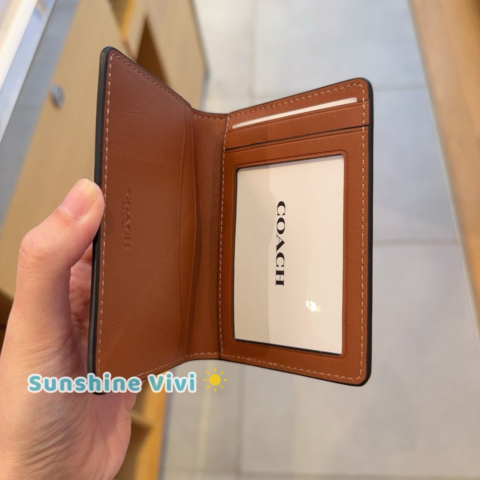 Coach NWT Coach CBJ74 Id License Credit Card Wallet Leather Tan Size ONE SIZE - 3 Thumbnail