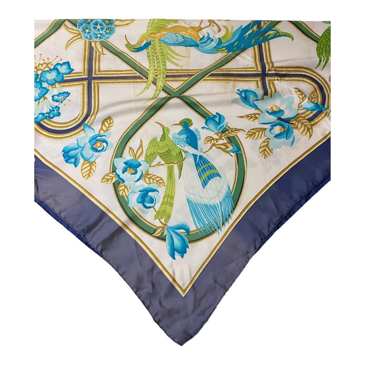 Hermes HERMES Scarf 100% Silk CARAIBES Caribbean Birds Green Ivory Size ONE SIZE - 7 Thumbnail