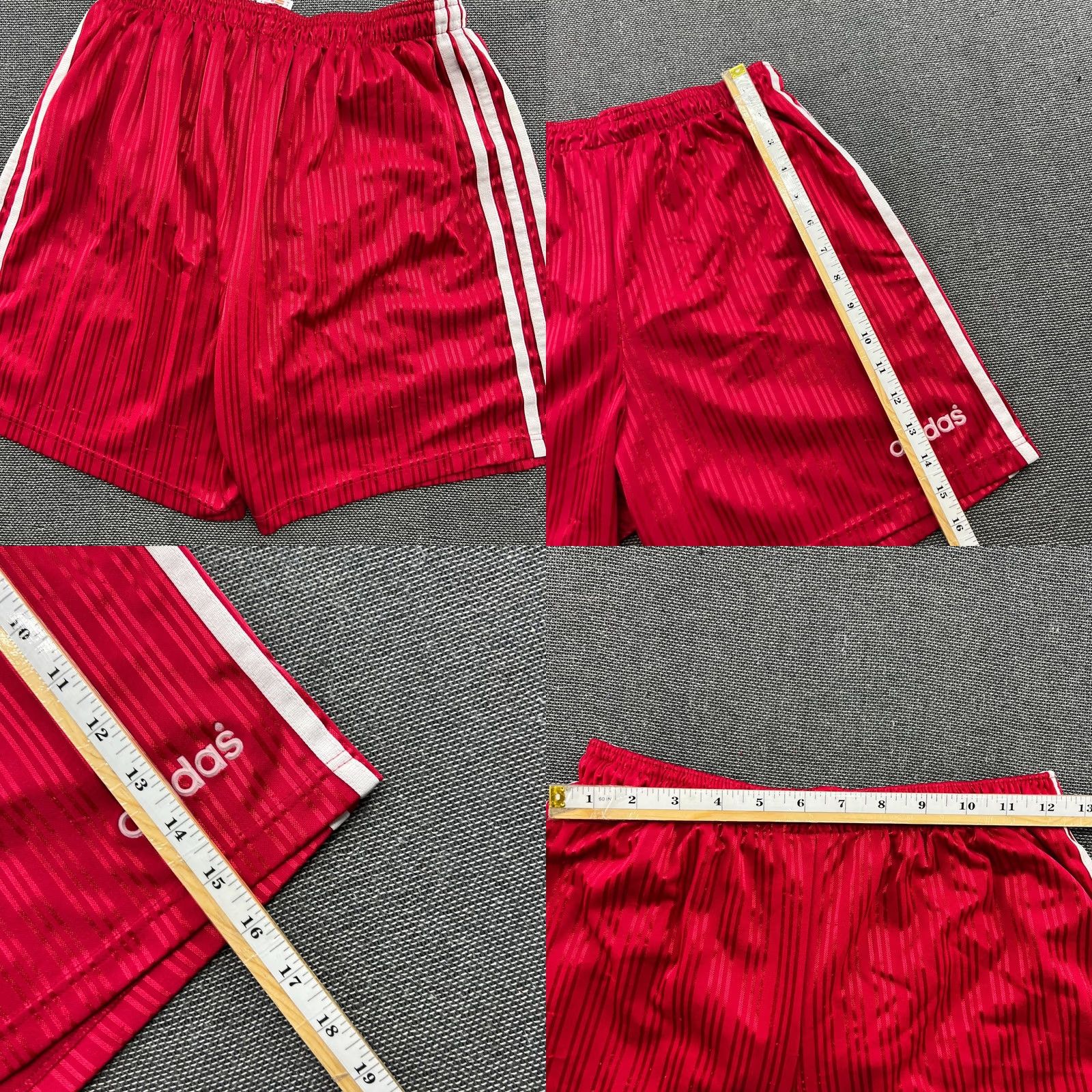 Adidas VINTAGE Adidas Sprinter Shorts Red Medium Shiny Glanz Runner Nylon 90s Mens Size US 31 - 9 Thumbnail